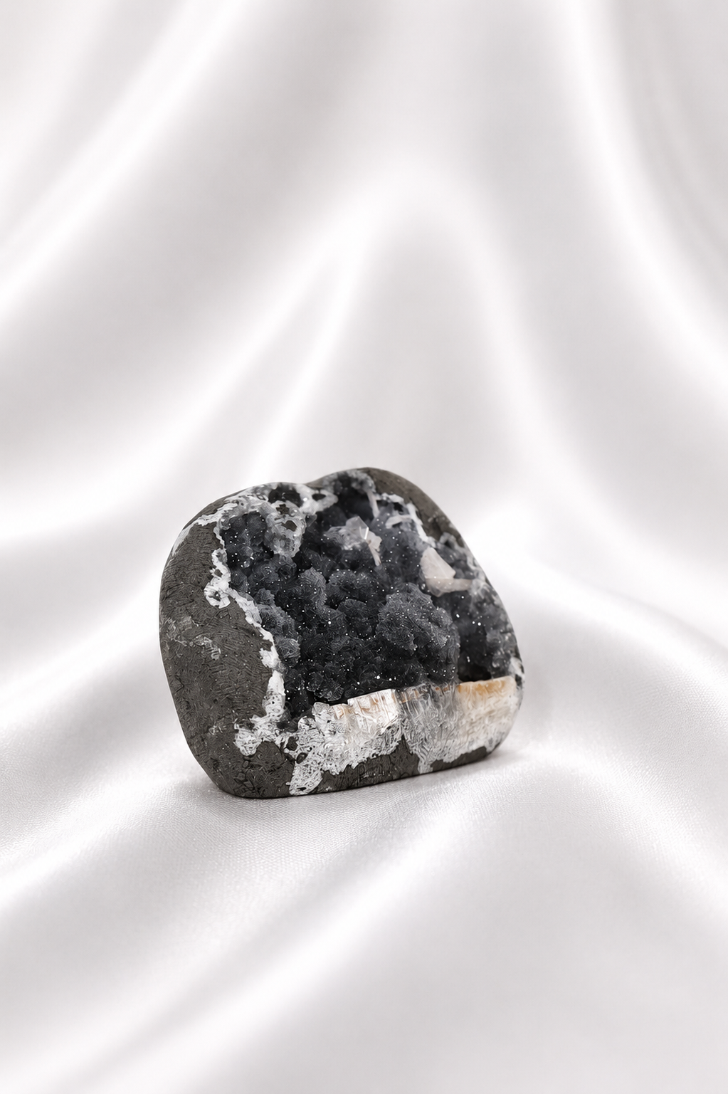 Black Chalcedony & Apophyllite Cluster - High Quality #16