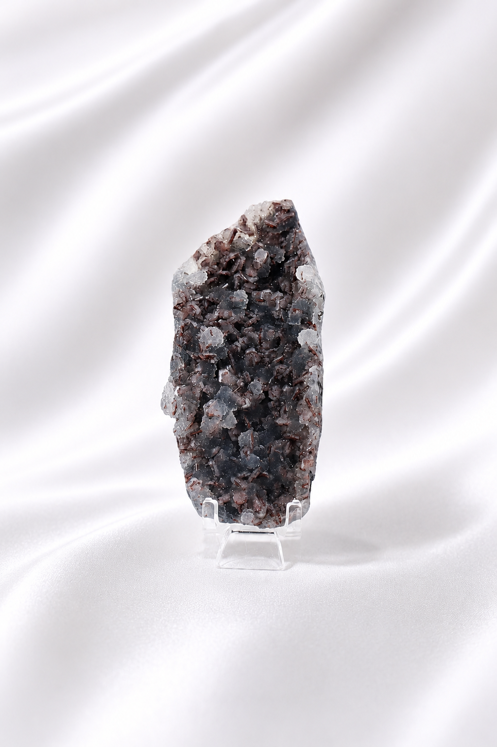 Blue Chalcedony with Stilbite Sugar Druzy Cluster #2