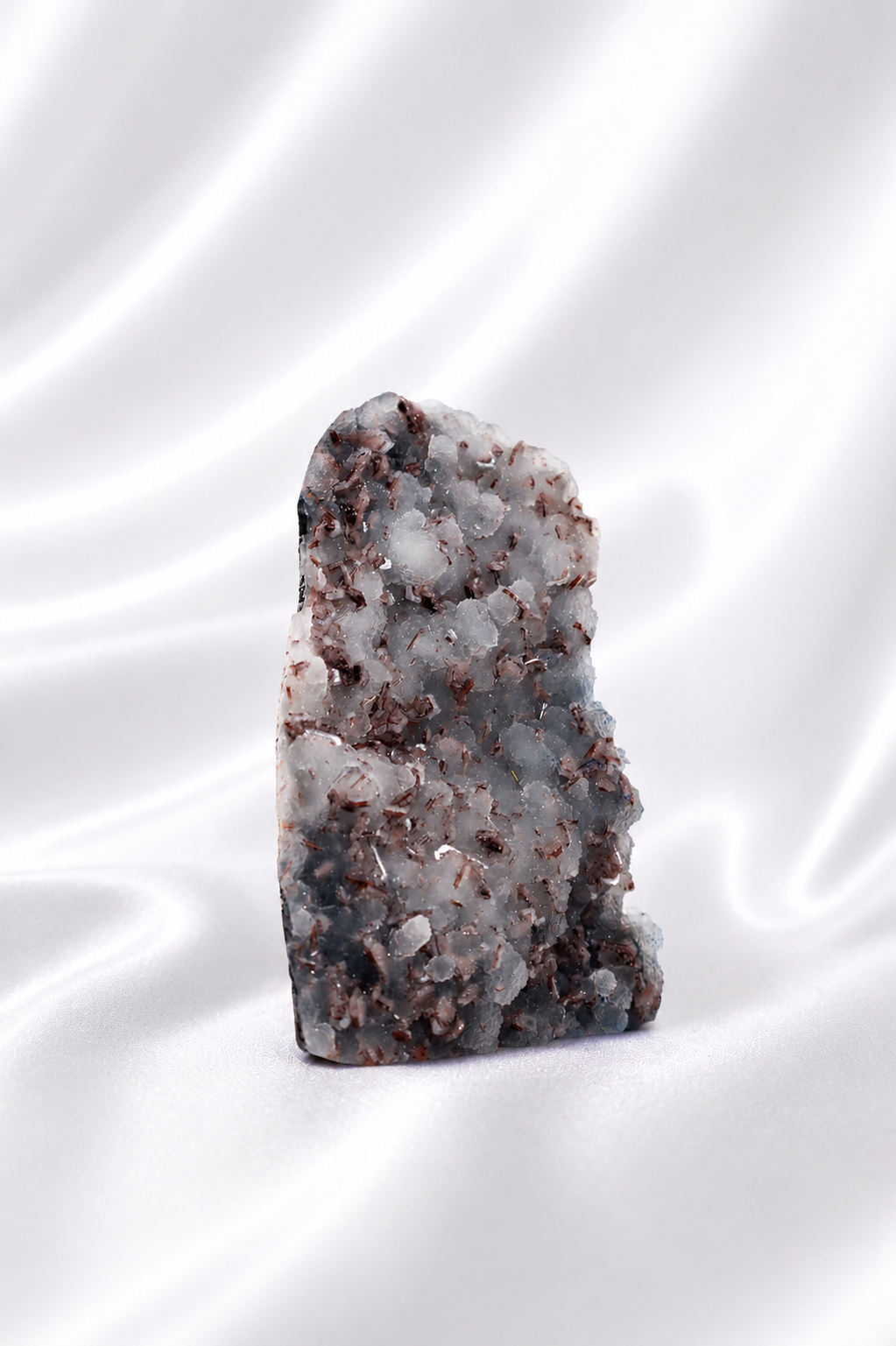 Blue Chalcedony with Stilbite Sugar Druzy Cluster #10