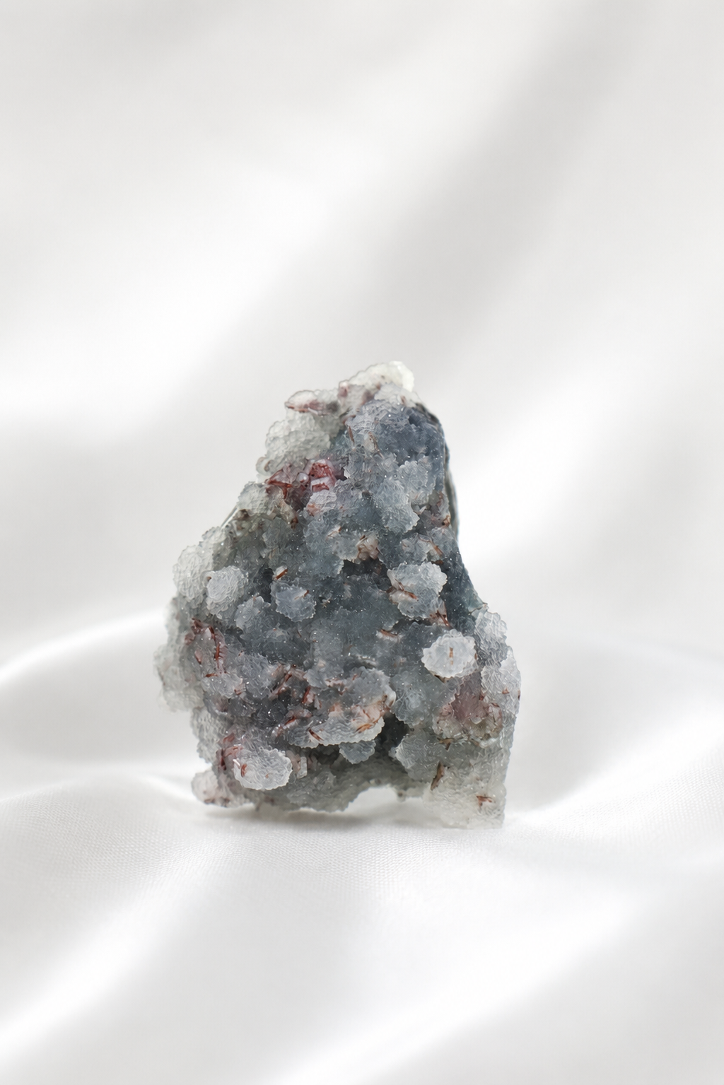 Blue Chalcedony with Stilbite Sugar Druzy Cluster #3
