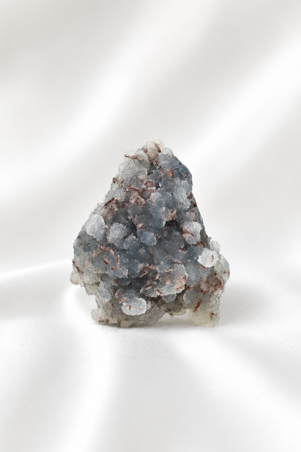 Blue Chalcedony with Stilbite Sugar Druzy Cluster #3