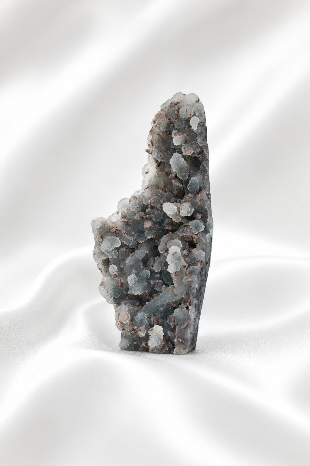 Blue Chalcedony with Stilbite Sugar Druzy Cluster #8