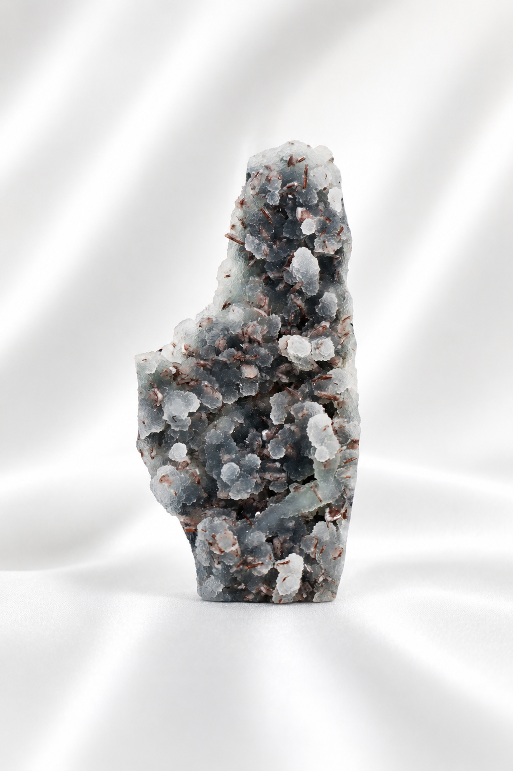 Blue Chalcedony with Stilbite Sugar Druzy Cluster #8