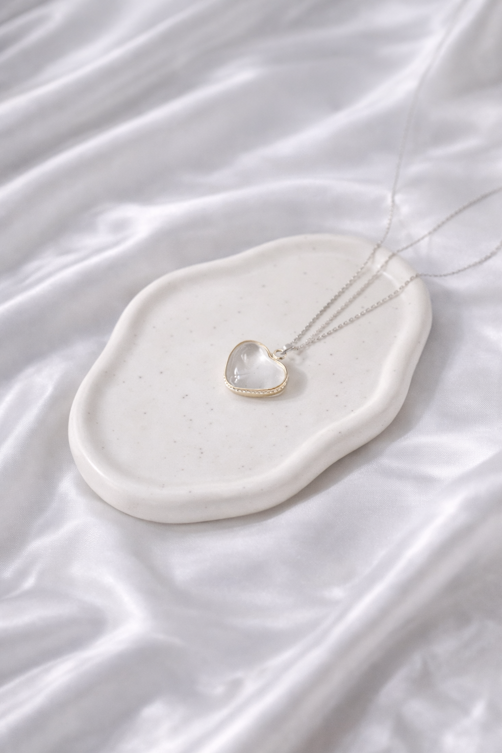 Clear Quartz Heart Necklace