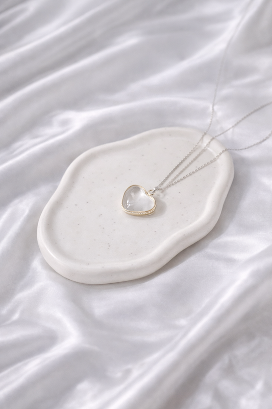 Clear Quartz Heart Necklace