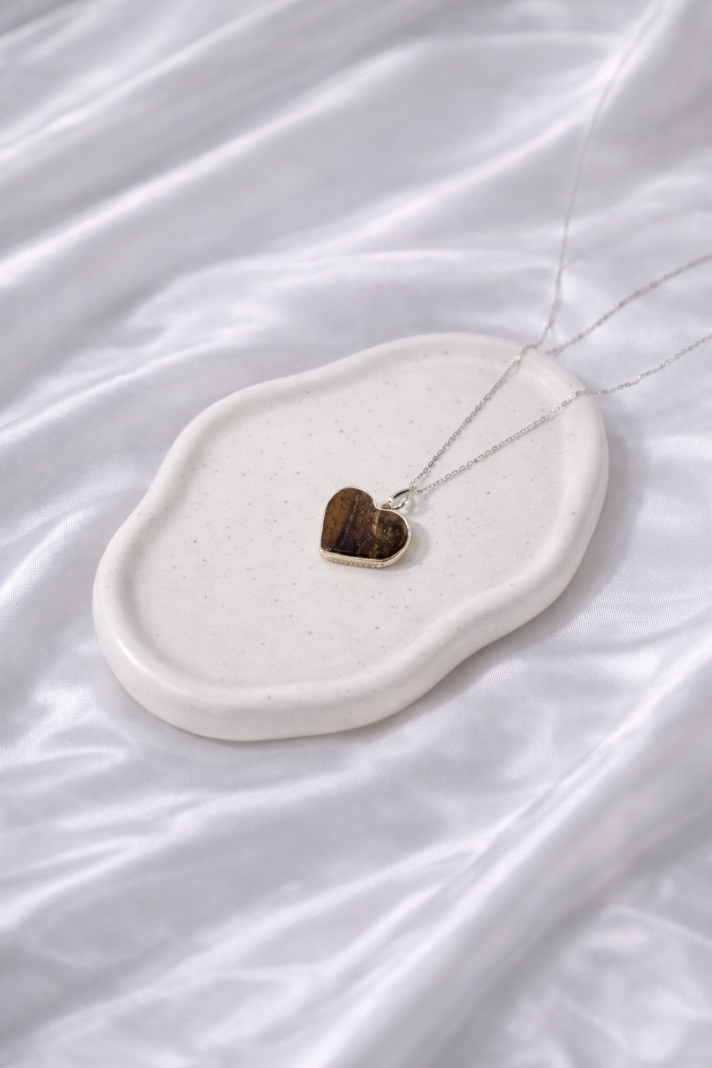 Tiger's Eye Heart Necklace