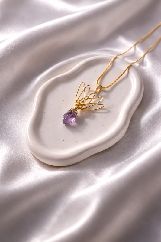 Amethyst Lotus Necklace