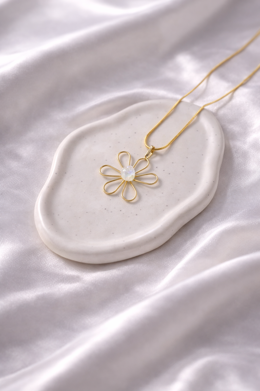 Clear Quartz Flower Necklace