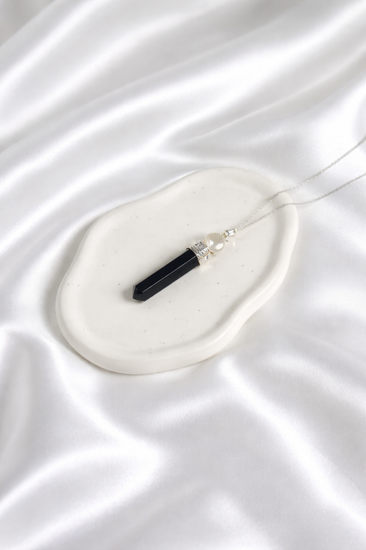 Black Tourmaline Pencil Necklace