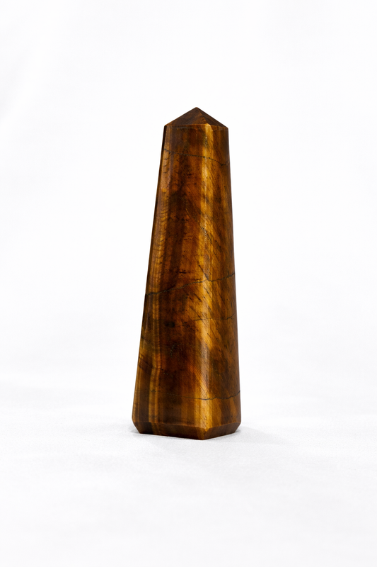 Tiger's Eye Tower #12 - Chipped from Base and side