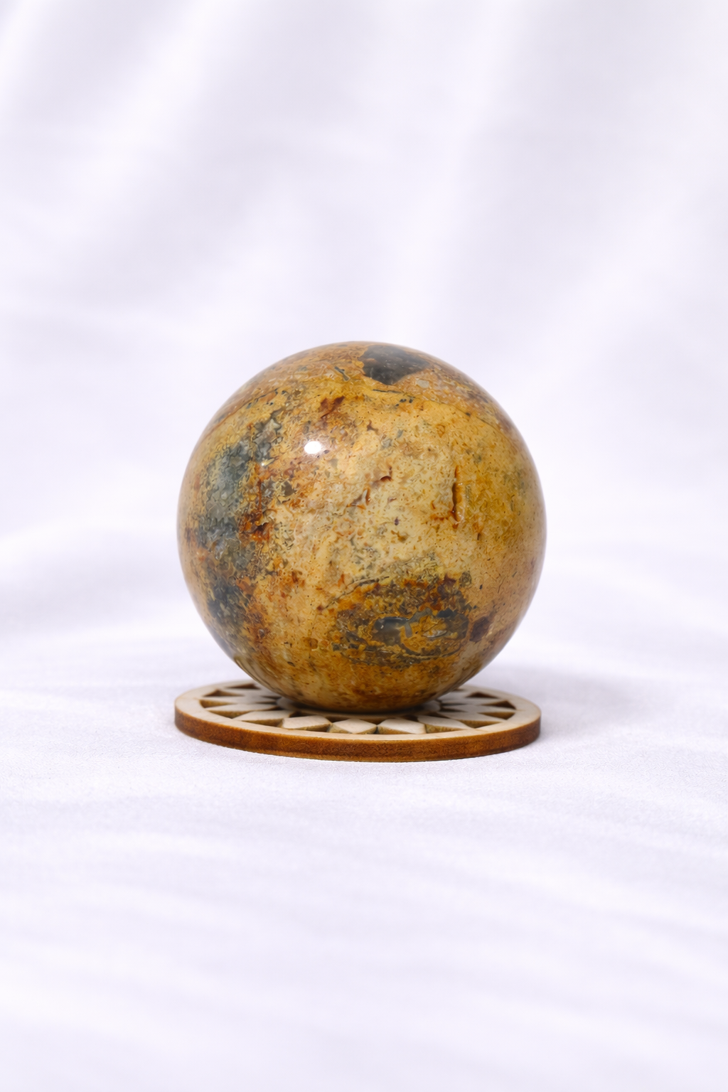 Yellow Mexican Crazy Lace Agate Sphere #4