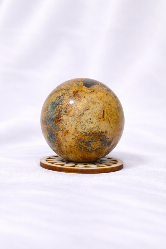 Yellow Mexican Crazy Lace Agate Sphere #4