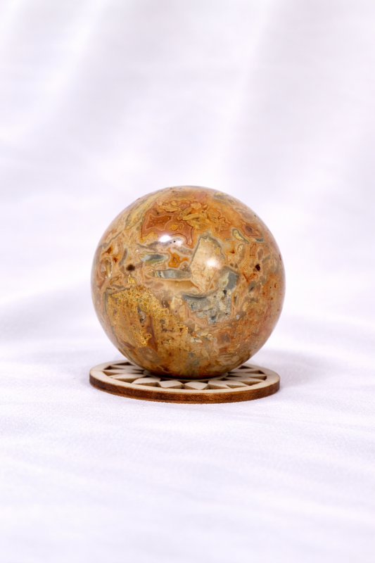 Yellow Mexican Crazy Lace Agate Sphere #4