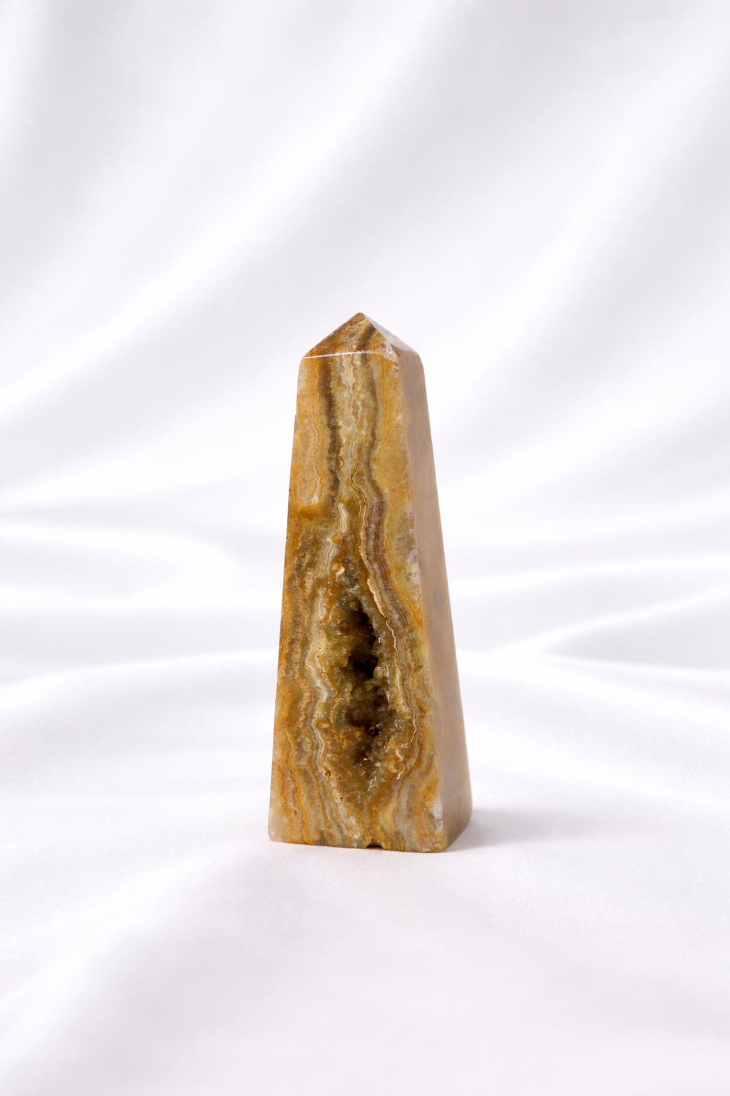 Yellow Crazy Lace Agate Tower #10