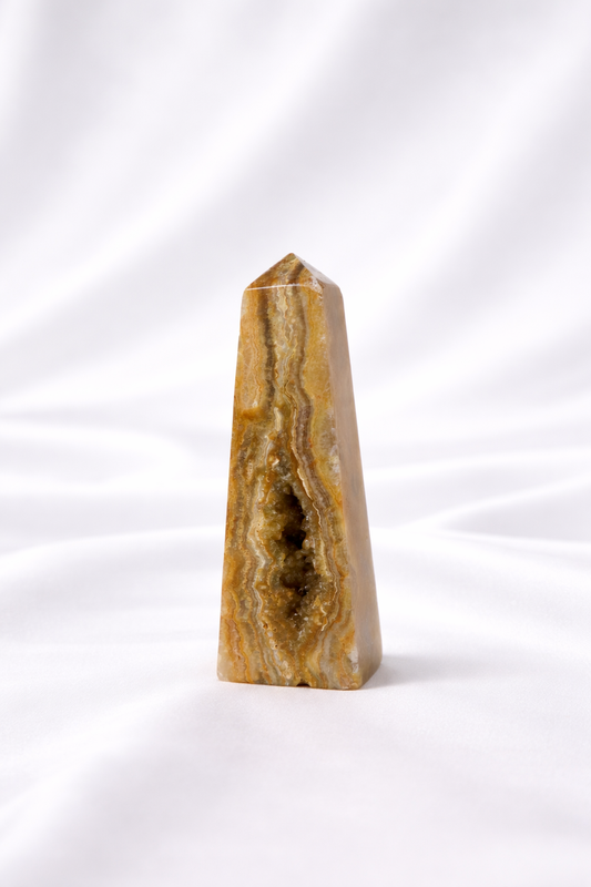 Yellow Crazy Lace Agate Tower #10