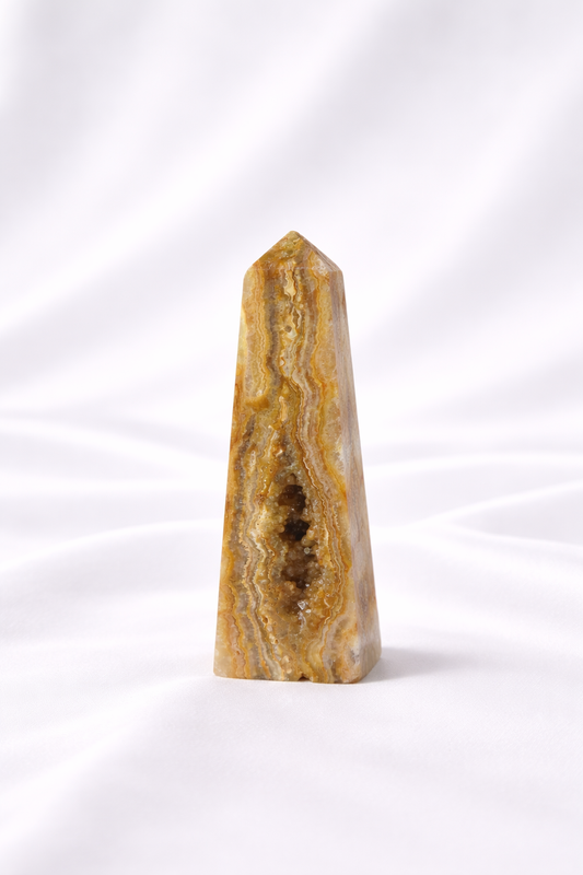 Yellow Crazy Lace Agate Tower #10