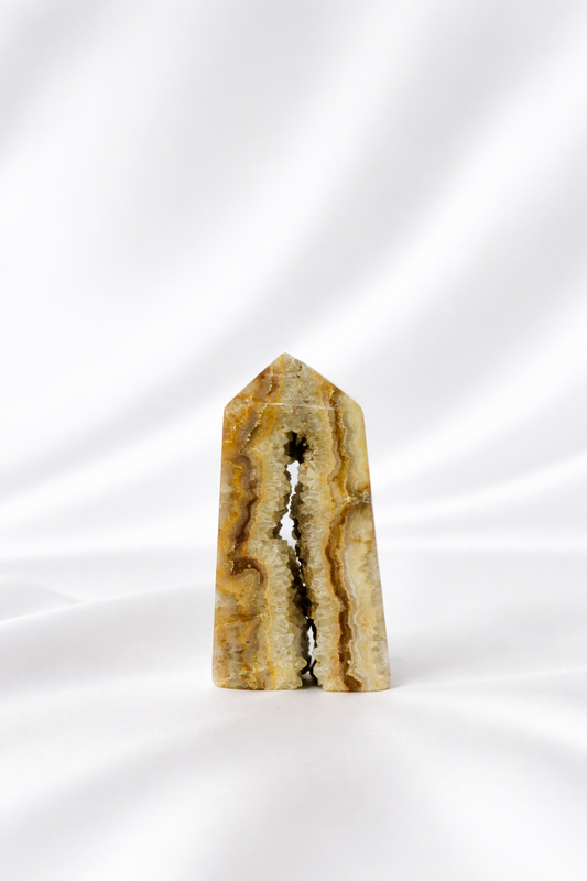 Yellow Crazy Lace Agate Tower #9