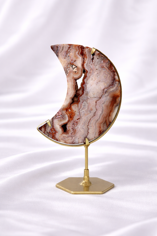 Pink Crazy Lace Agate Moon #10