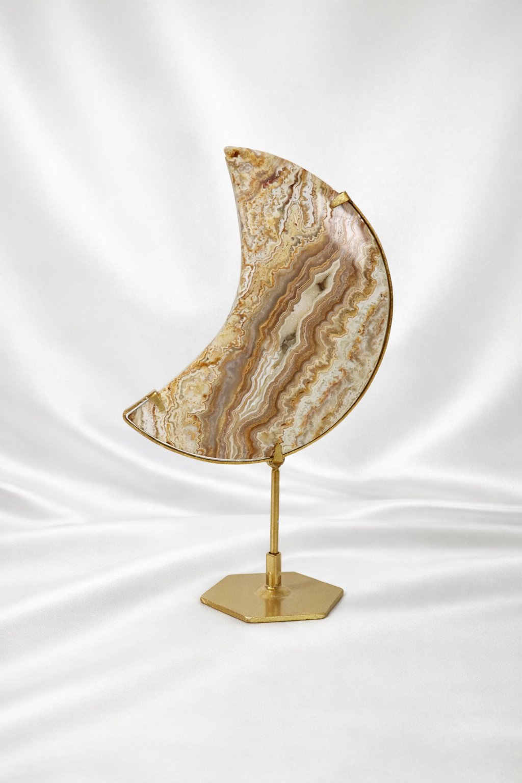 Yellow Crazy Lace Agate Moon #1