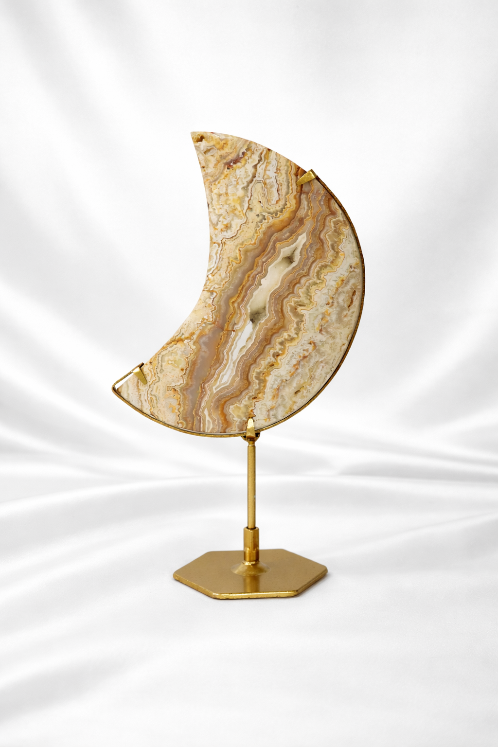 Yellow Crazy Lace Agate Moon #1