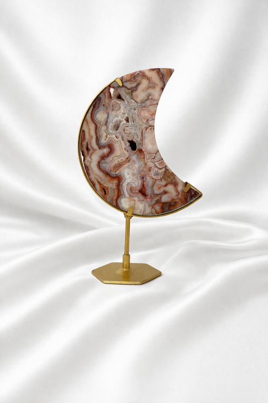 Pink Crazy Lace Agate Moon #9