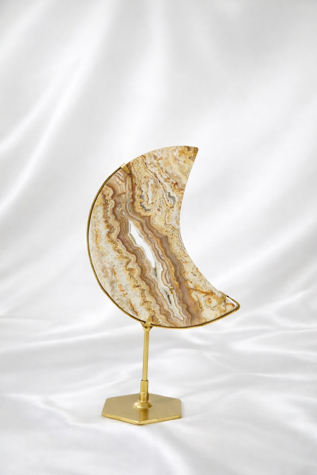 Yellow Crazy Lace Agate Moon #2