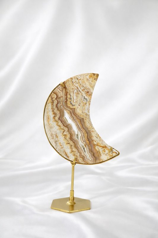 Yellow Crazy Lace Agate Moon #2