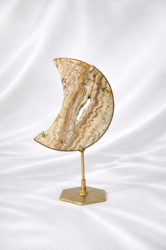 Yellow Crazy Lace Agate Moon #2
