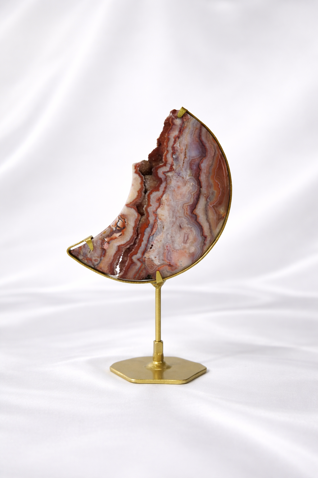 Pink Crazy Lace Agate Moon #8