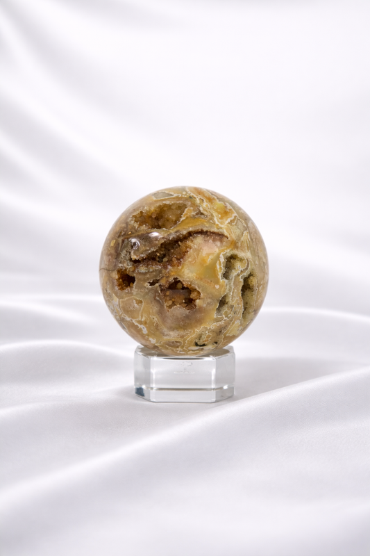 Yellow Crazy Lace Agate Sphere #2