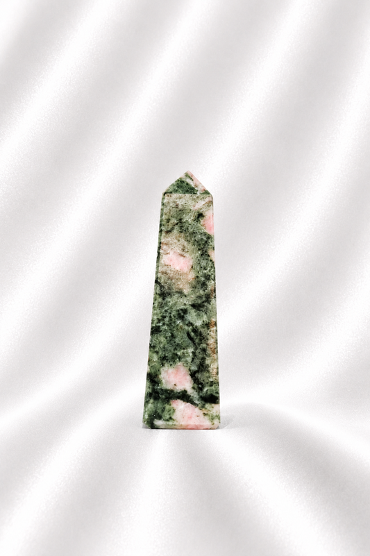 Pink Thulite w/ Green Epidote Tower #7