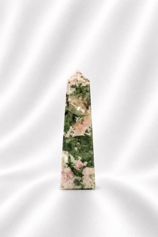 Pink Thulite w/ Green Epidote Tower #6