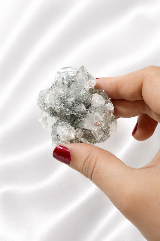 Blue Chalcedony with Diamond Apophyllite #34