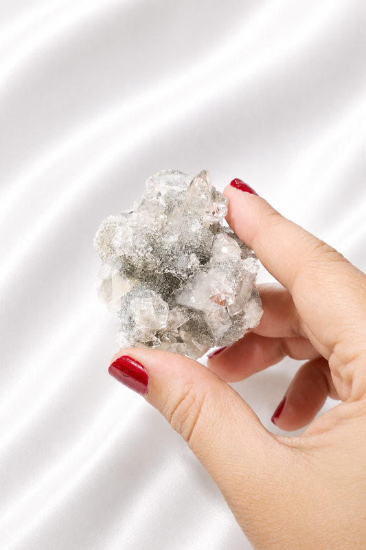 Blue Chalcedony with Diamond Apophyllite #34