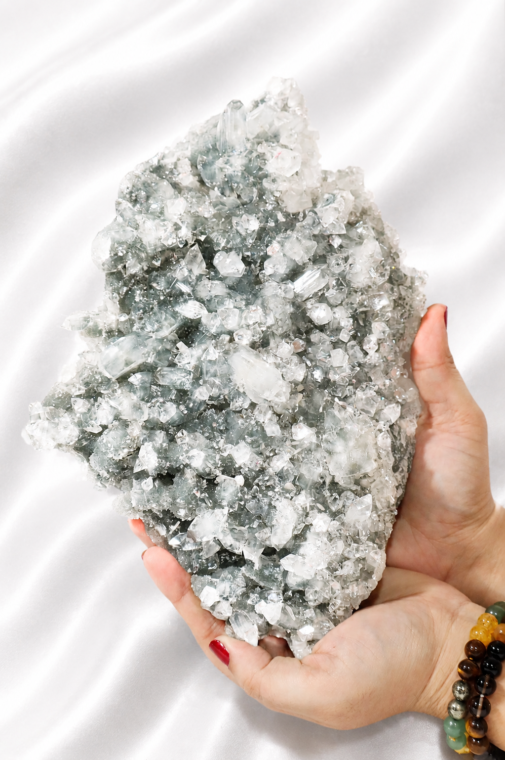Blue Chalcedony with Diamond Apophyllite #35-1.729 Kg