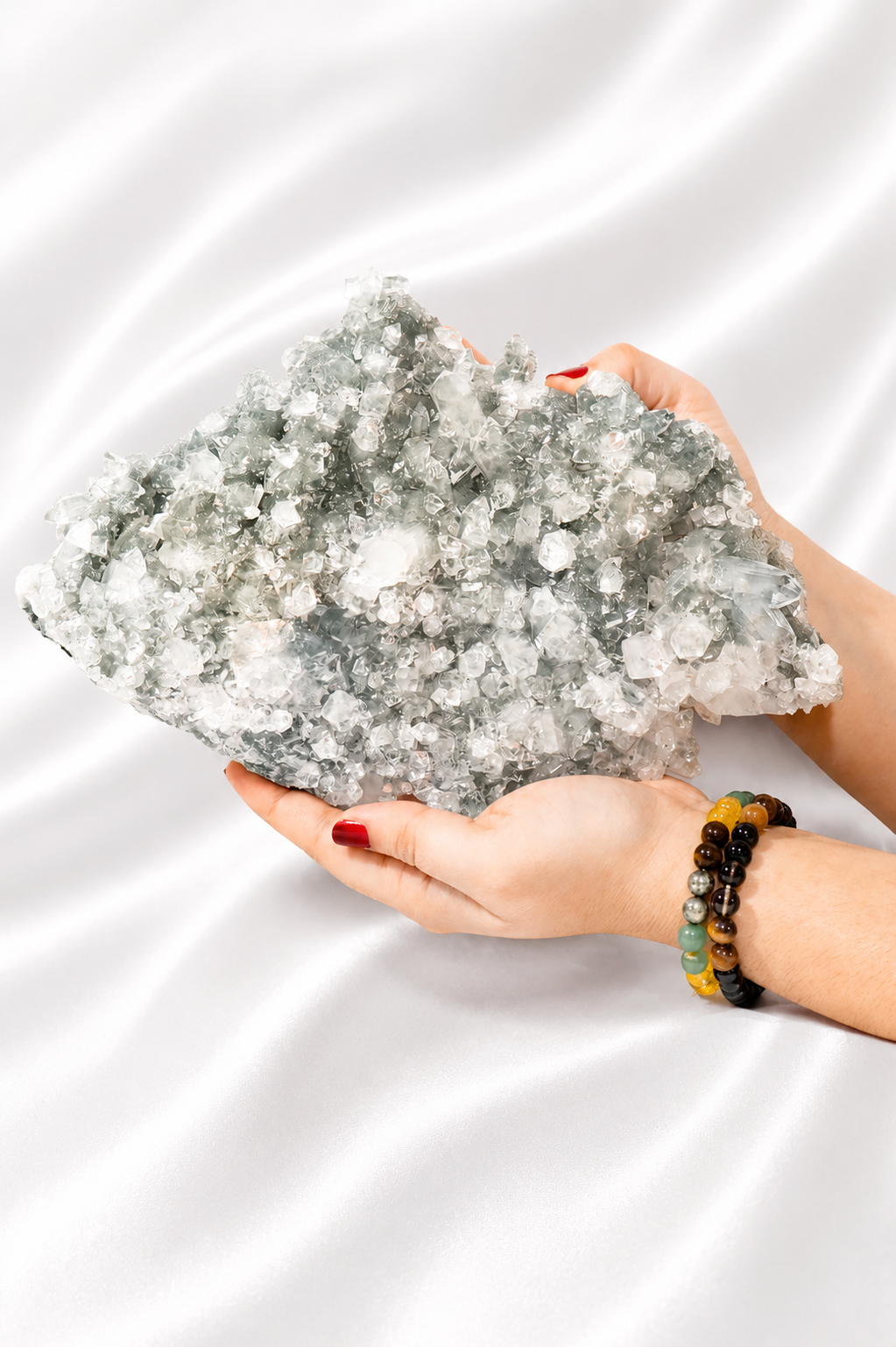 Blue Chalcedony with Diamond Apophyllite #35-1.729 Kg