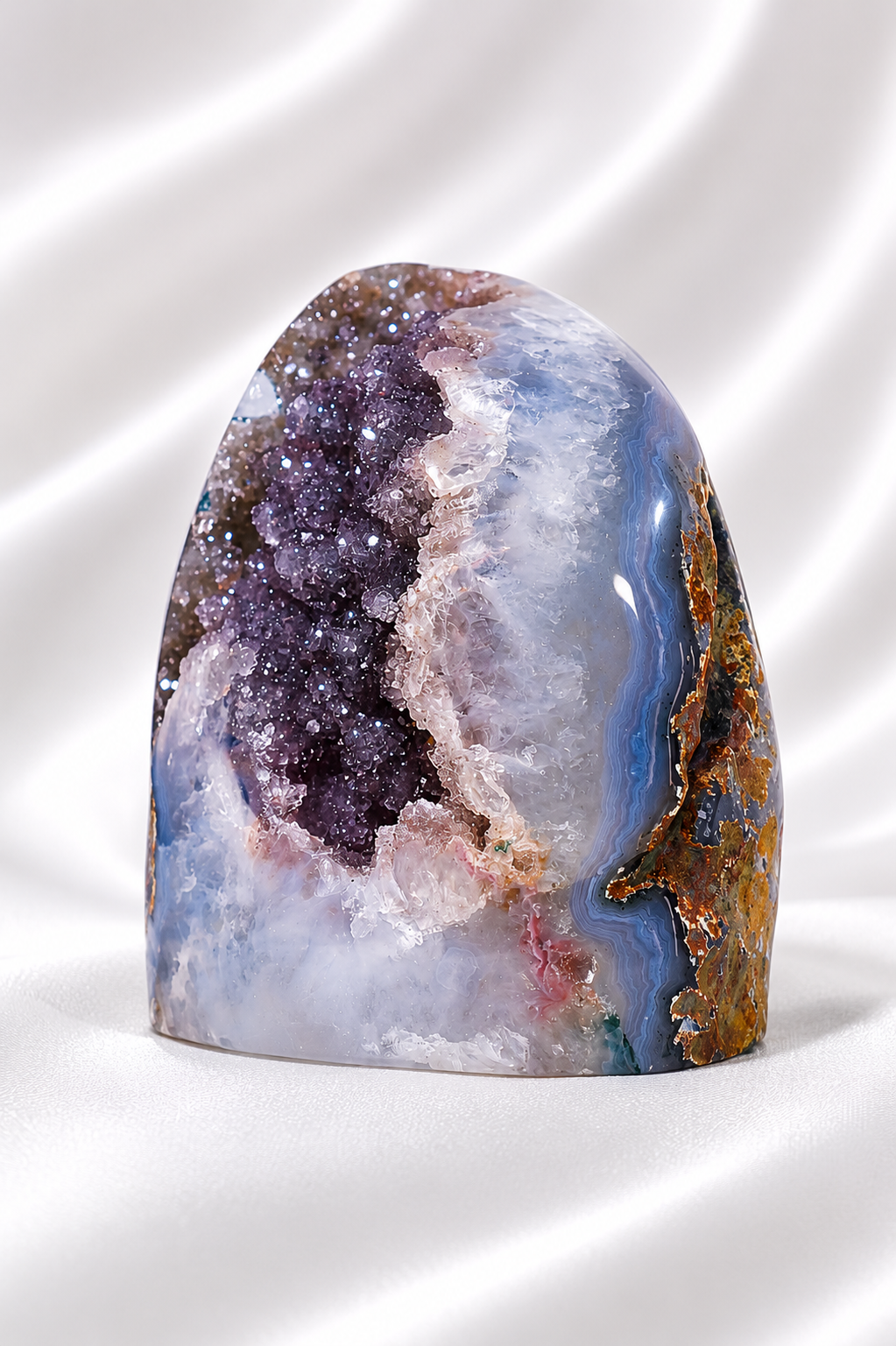 Druzy Agate Amethyst Cut Base #65 - High Quality - 551 gm- RARE