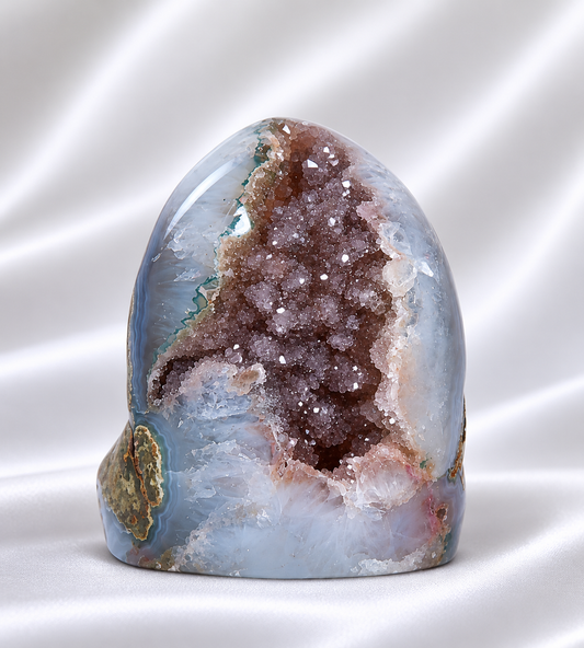 Druzy Agate Amethyst Cut Base #65 - High Quality - 551 gm- RARE