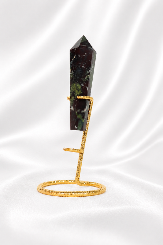 Dragon Blood Jasper Wand on Stand #4
