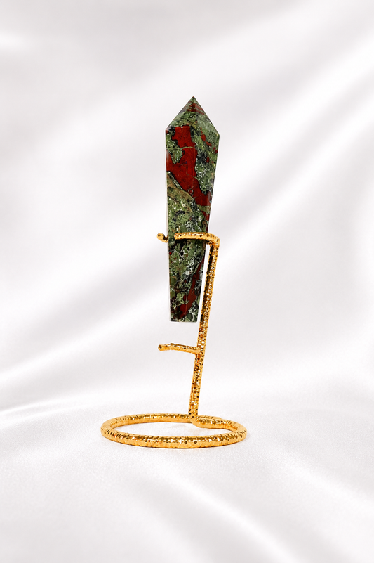 Dragon Blood Jasper Wand on Stand #5
