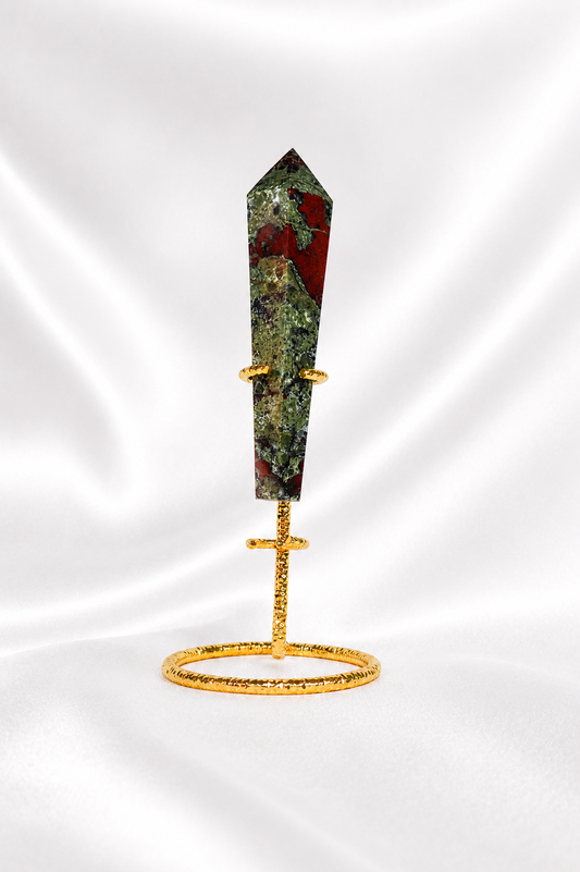 Dragon Blood Jasper Wand on Stand #5