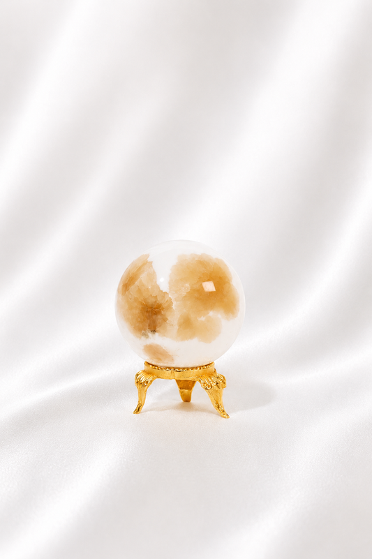 Peach Scolecite Stilbite Sphere #5 - RARE