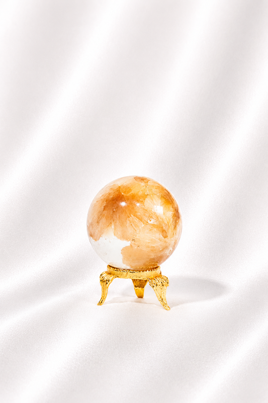 Peach Scolecite Stilbite Sphere #3 -RARE