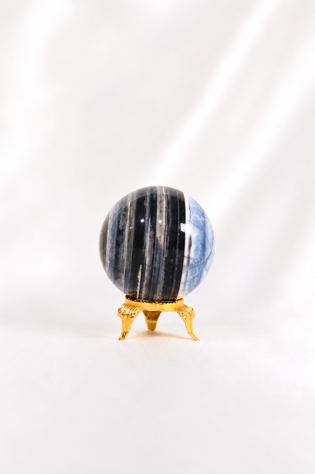 Blue Opal Sphere W/ Moss Agate Inclusions #8- RARE