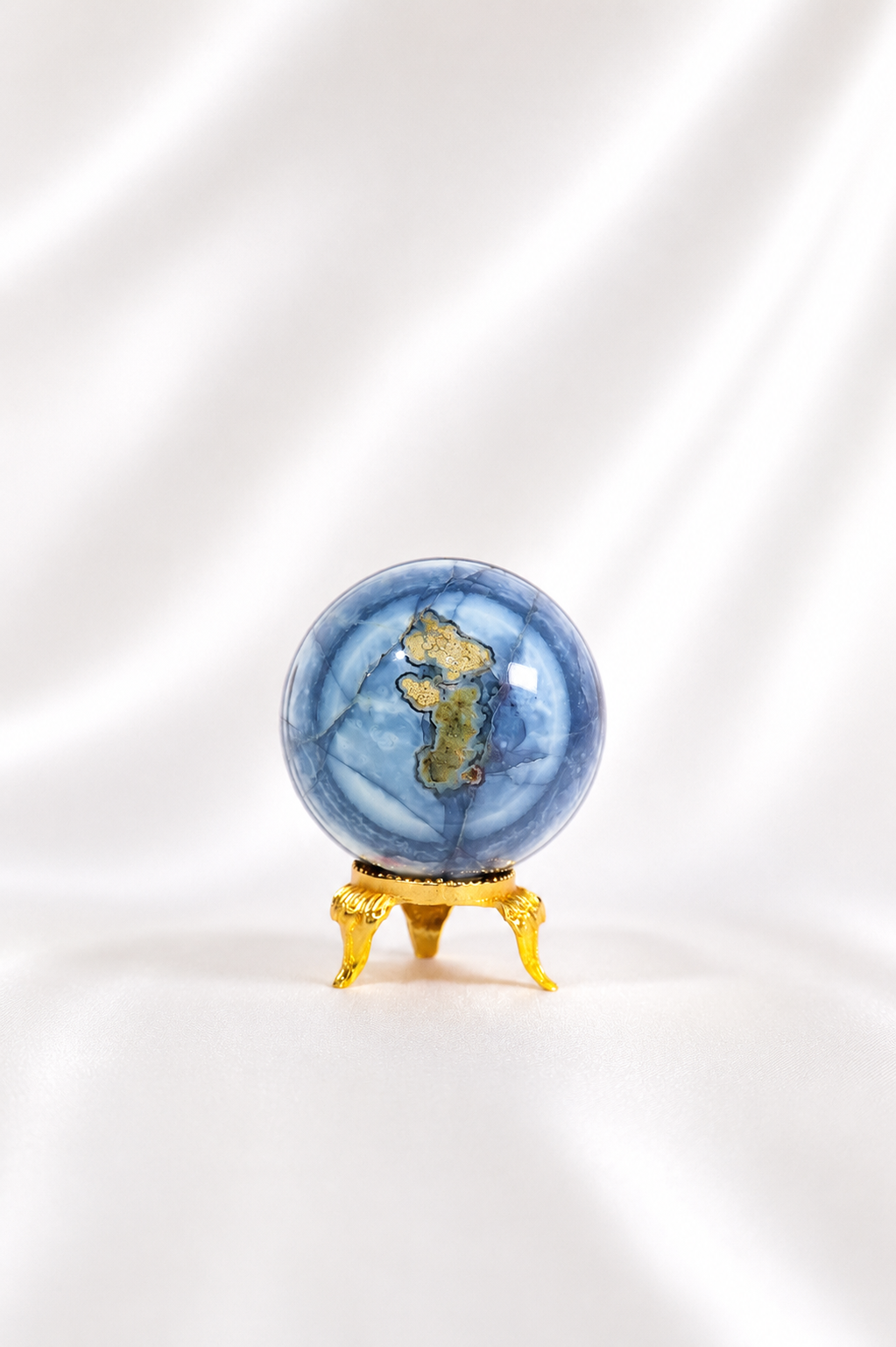 Blue Opal Sphere W/ Moss Agate Inclusions #8- RARE