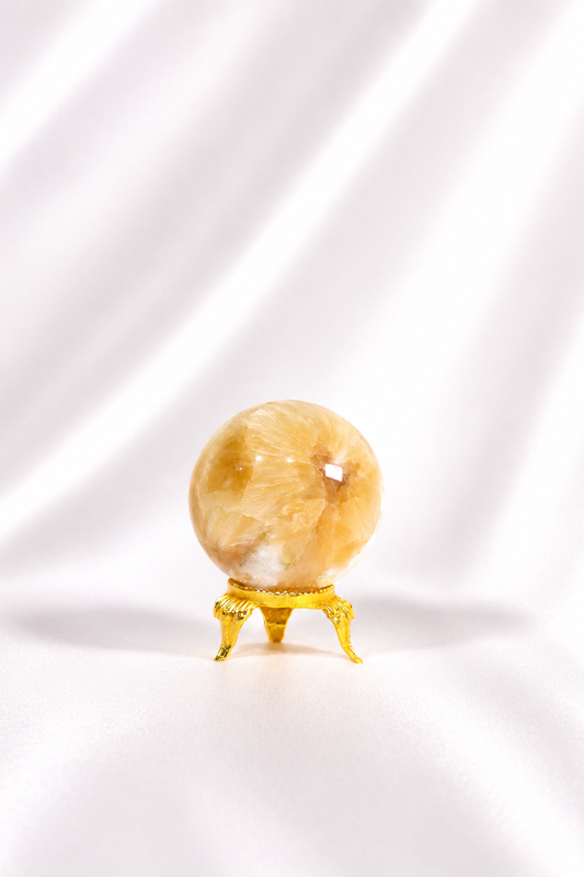 Peach Scolecite Stilbite Sphere #4- RARE