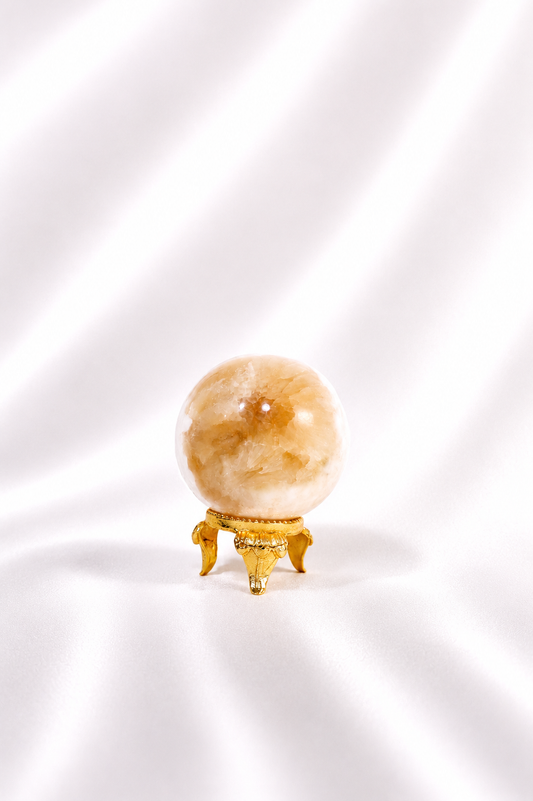 Peach Scolecite Stilbite Sphere #2 - RARE