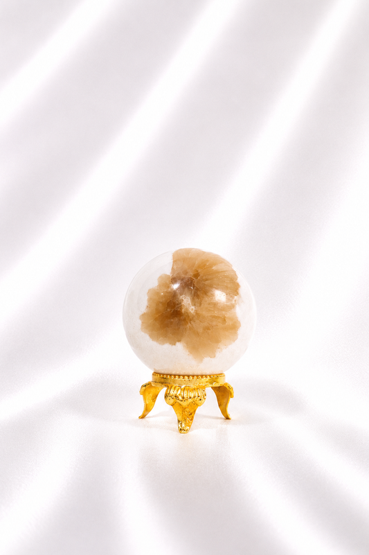 Peach Scolecite Stilbite Sphere #6 - RARE