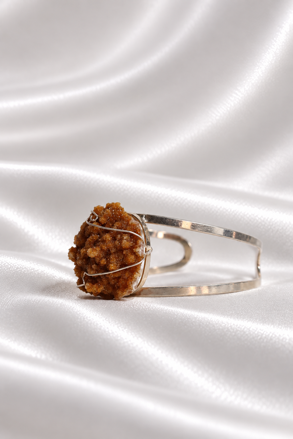 Druzy Citrine Bangle Bracelet
