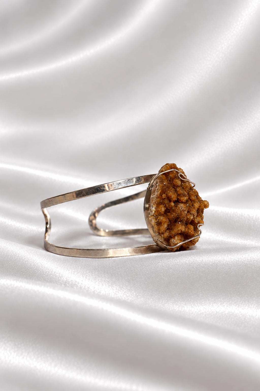Druzy Citrine Bangle Bracelet